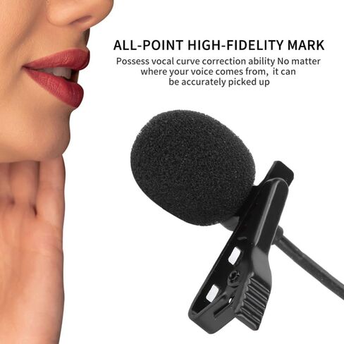 2PCS Mini USB Lavalier Microphone, Omnidirectional Clip-On Lapel Mic with 59 in Cable for Interview Recording in Saudi Arabia
