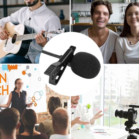 2PCS Mini USB Lavalier Microphone, Omnidirectional Clip-On Lapel Mic with 59 in Cable for Interview Recording in Saudi Arabia