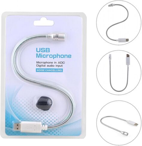 USB Desktop Microphone for Laptop with Aluminum Alloy Body and Sponge Windshield, Lightweight Portable USB Mic for Gaming and Voice Chat in Saudi Arabia