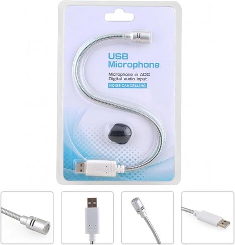 USB Desktop Microphone for Laptop with Aluminum Alloy Body and Sponge Windshield, Lightweight Portable USB Mic for Gaming and Voice Chat in Saudi Arabia