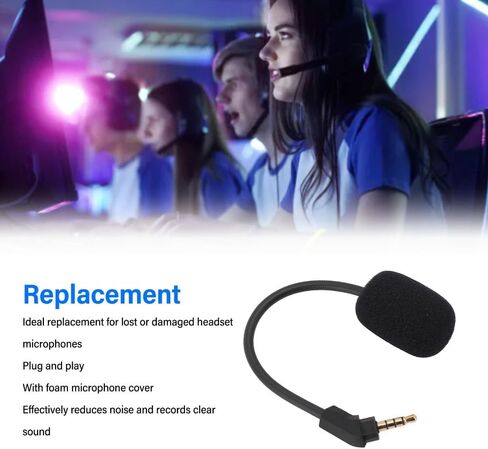 3.5mm Gold Plated Curved Plug Replacement Headset Microphone Noise Cancelling Detachable Gaming Headphone Mic for Hyper X for Cloud for Revolver in Saudi Arabia