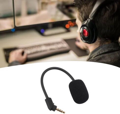 3.5mm Gold Plated Curved Plug Replacement Headset Microphone Noise Cancelling Detachable Gaming Headphone Mic for Hyper X for Cloud for Revolver in Saudi Arabia