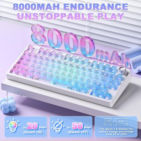 لوحة مفاتيح ميكانيكية N75 V2 باللون الوردي + ماوس الألعاب Zero 1 Pro in Kuwait