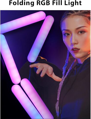 Folding RGB Rings Light, 3200K-6500K 10 Levels Brightness Fill Light for Video Recording Live Streaming, Makeup Application, Product Staging, Multi Platform Live Streaming in Saudi Arabia
