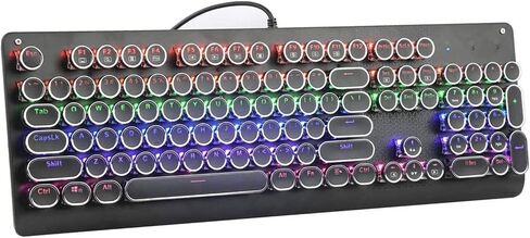 Gaming Keyboard and Mouse Wired Gaming Mechanical Keyboard for Gamer Laptop Computer 104 Keys Backlit LED (Black) in Saudi Arabia