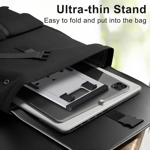 DEERLAMN Adjustable Cell Phone Holder Desktop, Aluminum Alloy Foldable and Portable Ultra-Thin Lightweight Metal Stand Holder for Phone/Tablet, Silver in Kuwait