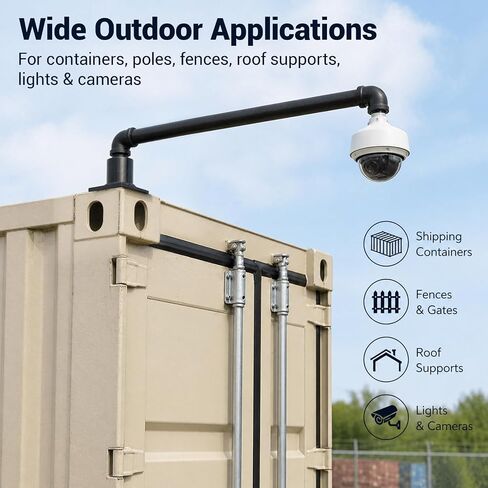1 Pcs Shipping Container Light Pole Holder Mount Heavy Duty Steel Mounting Bracket Adjustable Container Light Fixture Hardware No-Drill Installation for Lights Cameras Flags Roof Wall in Saudi Arabia