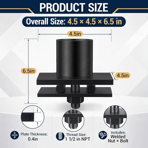 1 Pcs Shipping Container Light Pole Holder Mount Heavy Duty Steel Mounting Bracket Adjustable Container Light Fixture Hardware No-Drill Installation for Lights Cameras Flags Roof Wall in Saudi Arabia