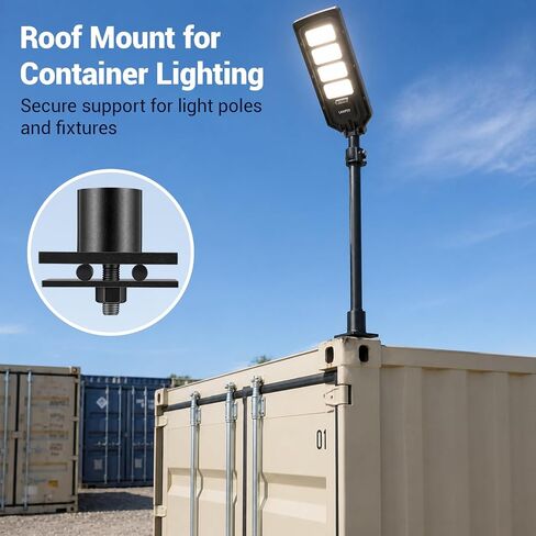 1 Pcs Shipping Container Light Pole Holder Mount Heavy Duty Steel Mounting Bracket Adjustable Container Light Fixture Hardware No-Drill Installation for Lights Cameras Flags Roof Wall in Saudi Arabia