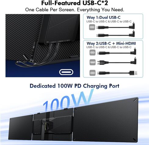 Blackview Laptop Screen Extender,14" 1080P FHD IPS Triple Monitor in Saudi Arabia