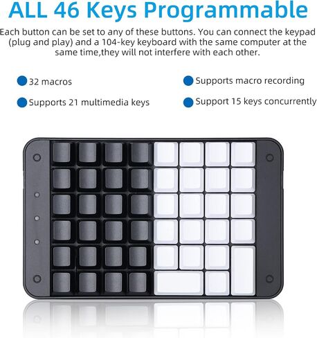 Koolertron One Handed Mechanical Gaming Keyboard with 32 Macro Keys in Saudi Arabia
