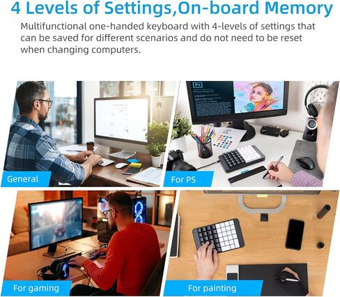 Koolertron One Handed Mechanical Gaming Keyboard with 32 Macro Keys in Saudi Arabia