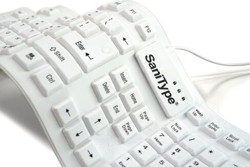 "Soft-Touch Comfort Hygienic Full-Size Flexible Silicone Washable Keyboard (USB) (PS/2) (White) | KBSTFC106-W in Saudi Arabia