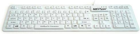 "Soft-Touch Comfort Hygienic Full-Size Flexible Silicone Washable Keyboard (USB) (PS/2) (White) | KBSTFC106-W in Saudi Arabia
