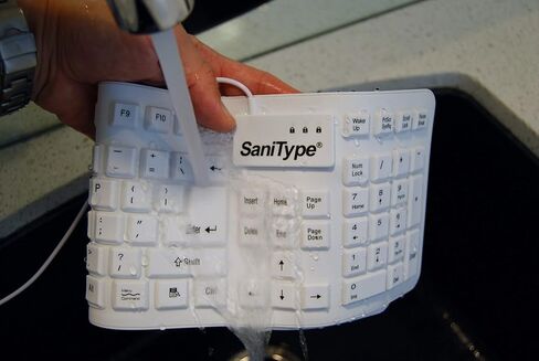 "Soft-Touch Comfort Hygienic Full-Size Flexible Silicone Washable Keyboard (USB) (PS/2) (White) | KBSTFC106-W in Saudi Arabia