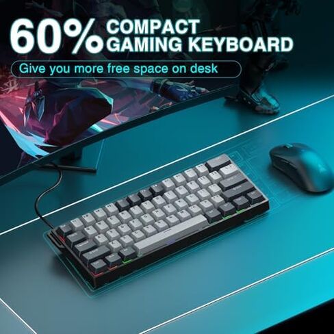 Aula WIN60 HE Pro- 60% Mechanical Gaming Keyboard Wired, Hall Effect Magnetic Switch Keyboard+SM802 Wireless Gaming Mouse,24,000 DPI Max,Lightweight Computer Mouse for Laptop/PC in Kuwait