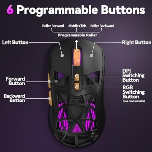 Aula WIN60 HE Pro- 60% Mechanical Gaming Keyboard Wired, Hall Effect Magnetic Switch Keyboard+SM802 Wireless Gaming Mouse,24,000 DPI Max,Lightweight Computer Mouse for Laptop/PC in Kuwait