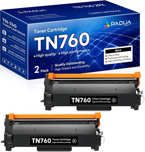 TN-760 TN760 High Yield Black Toner Cartridge Compatible Replacement for Brother TN 760 DCP-L2550DW HL-L2350DW HL-L2370DW HL-L2390DW HL-L2395DW MFC-L2710DW MFC-L2750DW Printer(2 Pack) in Saudi Arabia