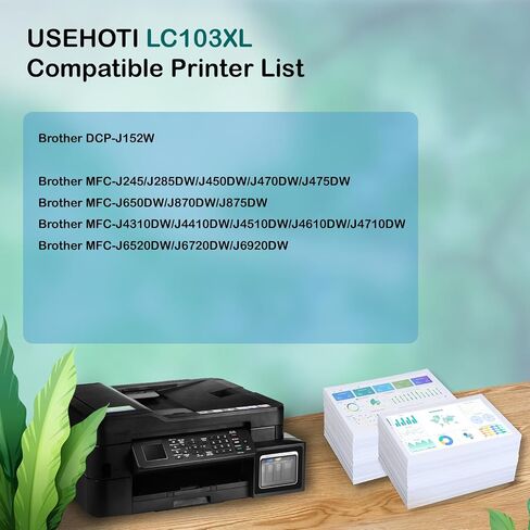 LC103XL Compatible Ink Cartridges Replacement for Brother LC103 LC101 – High Yield Color Ink Works with Brother MFC-J870DW, J6920DW, J6520DW, J450DW Printers (2 Cyan, 2 Magenta, 2 Yellow) in Saudi Arabia