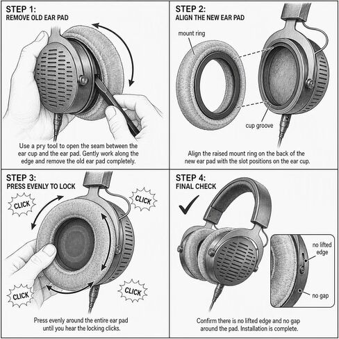 Replacement Ear Cushion Pads,Compatible with Beyerdynamic DT 700 PRO X and DT 900 PRO X,Velvet,Gray, Ultra-Soft Foam(Earpads + Headband) in Saudi Arabia