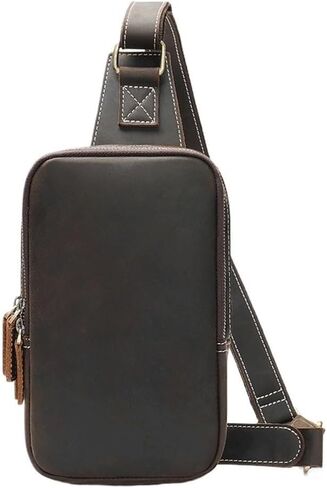Lightweight Cowhide Sling Bag for Men - Waterproof Crossbody Shoulder Bag for Outdoor, Hiking and Walking Gifts in Saudi Arabia