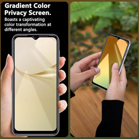 Privacy Tempered Glass Screen Protector for Samsung Galaxy a14 5g Screen Protector, 6.6 inch,Gradient Colorful, Anti-Spy, Anti-Blue Light，No Bubble in Kuwait
