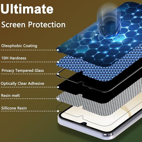 Privacy Tempered Glass Screen Protector for Samsung Galaxy a14 5g Screen Protector, 6.6 inch,Gradient Colorful, Anti-Spy, Anti-Blue Light，No Bubble in Kuwait