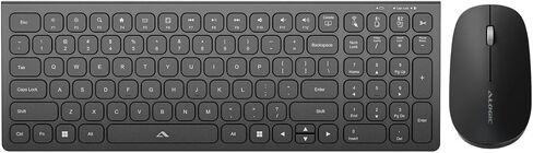ALOGIC Rechargeable Wireless Keyboard and Mouse Combo, Compact 99-Key Keyboard, USB-C Charging, Bluetooth & 2.4GHz Wireless, USB Receiver, for Windows PC, Laptop & Desktop, Black in Saudi Arabia