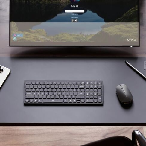 ALOGIC Rechargeable Wireless Keyboard and Mouse Combo, Compact 99-Key Keyboard, USB-C Charging, Bluetooth & 2.4GHz Wireless, USB Receiver, for Windows PC, Laptop & Desktop, Black in Saudi Arabia