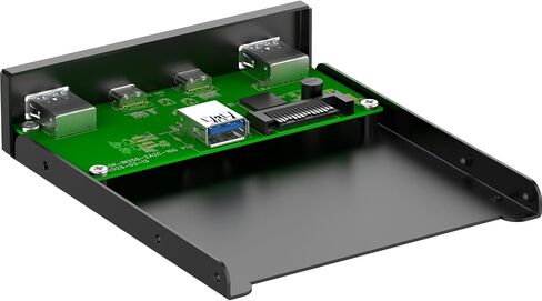 Inline 3.5 Inch Front Panel with 2 x USB-A 3.2 Gen2 and 2 x USB-C 3.2 Gen2, 10 Gb/s, Metal Housing for Desktop PC, Installation Panel, 33456C in Saudi Arabia