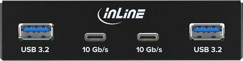 Inline 3.5 Inch Front Panel with 2 x USB-A 3.2 Gen2 and 2 x USB-C 3.2 Gen2, 10 Gb/s, Metal Housing for Desktop PC, Installation Panel, 33456C in Saudi Arabia