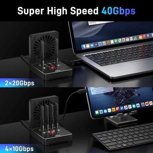 FIDECO M.2 NVMe Cloner and Data Eraser, 4-Bay SSD Cloner Dock with Foldable Cooling Fan in Saudi Arabia