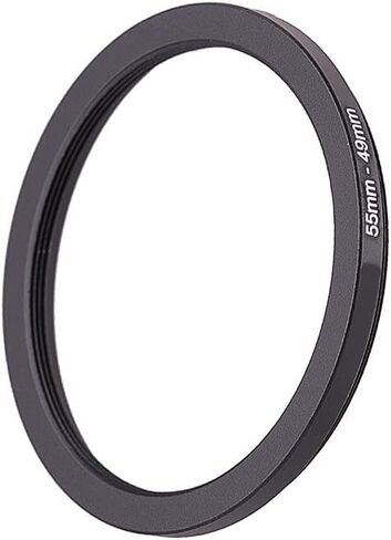 Metal 55-49 Step Down Adapter Ring 55mm-49mm Compatible with All 55mm Male Camera Lens & 49mm Female Filter Hood Cap Accessories in Saudi Arabia