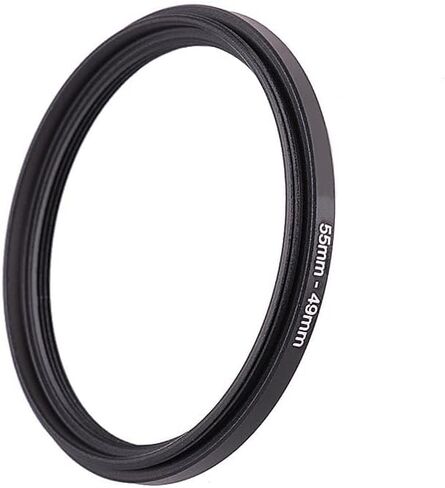 Metal 55-49 Step Down Adapter Ring 55mm-49mm Compatible with All 55mm Male Camera Lens & 49mm Female Filter Hood Cap Accessories in Saudi Arabia