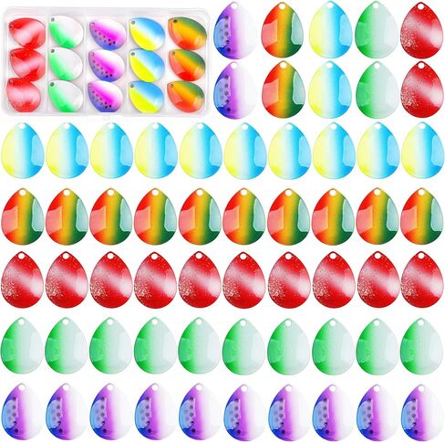 Spinner Blades Fishing Lures Kit - 80pcs Colorful Colorado Blades DIY Lure Making Supplies Inline Spinners Spoons Rig Making for Walleye Salmon Trout Bass in Saudi Arabia