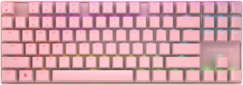 Cherry MX 8.2 TKL Wireless، لوحة مفاتيح ميكانيكية للألعاب بدون مفتاح، بلوتوث، 2.4 جيجا هرتز ووضع سلكي، أجهزة متعددة، قابلة لإعادة الشحن، مفاتيح MX2A بنية، وردي in Kuwait