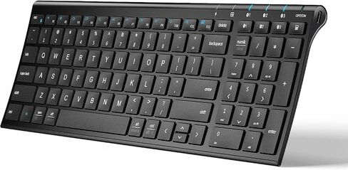 iClever BK10 Bluetooth Keyboard, Universal Bluetooth 5.1 Wireless Keyboard with Number Pad, Ergonomic Design, Multi-Device Compatibility, Stable Connection for Mac, iPad, iPhone, Android, Windows in Saudi Arabia