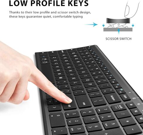 iClever BK10 Bluetooth Keyboard, Universal Bluetooth 5.1 Wireless Keyboard with Number Pad, Ergonomic Design, Multi-Device Compatibility, Stable Connection for Mac, iPad, iPhone, Android, Windows in Saudi Arabia