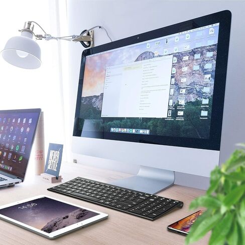 iClever BK10 Bluetooth Keyboard, Universal Bluetooth 5.1 Wireless Keyboard with Number Pad, Ergonomic Design, Multi-Device Compatibility, Stable Connection for Mac, iPad, iPhone, Android, Windows in Saudi Arabia