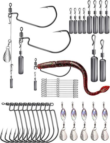 5-in-1 Bass Fishing Rig, Replaceable Tokyo/Jika/Neko/Drop Shot Rig, Fishing Hooks and Sinkers Kit in Saudi Arabia