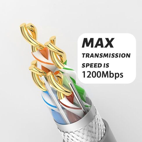 Rectangular Satellite Replacement Cable, 100ft High Performance Router Networking Cable, Stable Connection with Durable Design, Ideal for V2 and Compatible Routers in Saudi Arabia