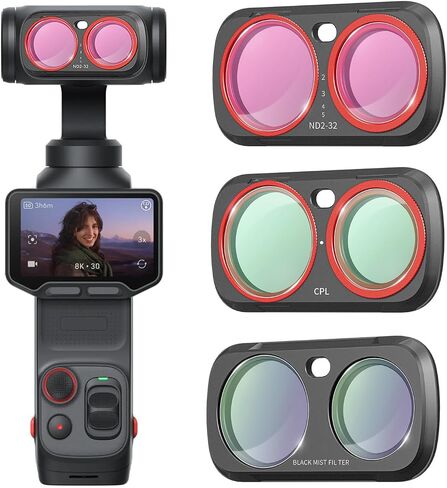 Magnetic VND Filter for Insta 360 Luna Ultra Accessories, HD VND Filter for Insta360 Luna Ultra, ND2-ND4-ND8-ND16-ND32, 5 Stops Adjustable, Optical Glass, Multi-Coated, Aluminum Frames in Saudi Arabia