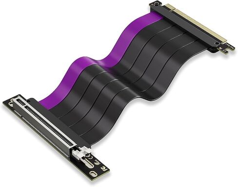 Pcie 4.0 Riser Cable, 200mm/7.8inch, Pcie 4.0 X16 High Speed Flexible Extension for PCIe 4.0/3.0 GPUs, 90 Degree Adapter Compatible, with 4090 4080 4070 3090, Black in Kuwait