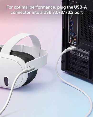 Link Cable 16FT, 10Gbps USB 3.1 for Meta Quest 3/3S/2/Pro/Pico 4 VR in Kuwait
