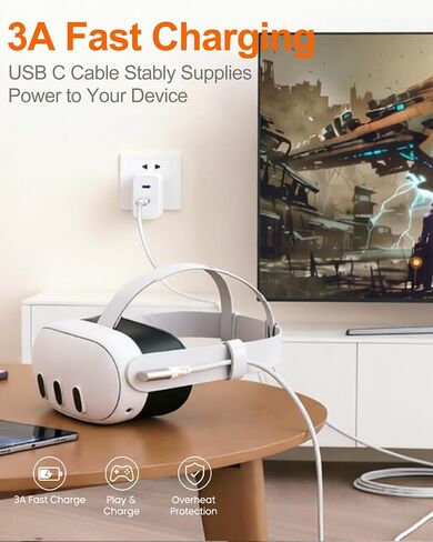 Link Cable 16FT, 10Gbps USB 3.1 for Meta Quest 3/3S/2/Pro/Pico 4 VR in Kuwait