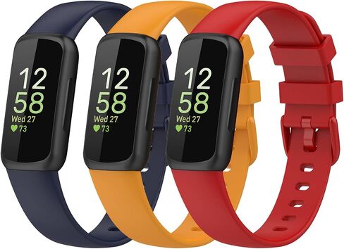 Bands Compatible with Fitbit Inspire 3 Smart Watch Band Replacement Wristband Strap Bracelet Silicone Accessory for Women Men S/L Size, 3 Pack in Saudi Arabia