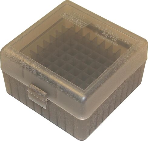 MTM Case-Gard RS-100-16T Flip-Top Rifle Ammo Box, Clear Green/Black in Saudi Arabia