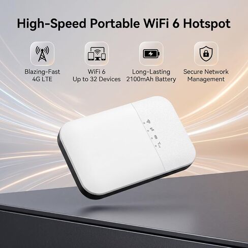 Cryfokt 4G LTE Mobile Hotspot Router with WiFi 6 and 2100mAh Battery in Saudi Arabia