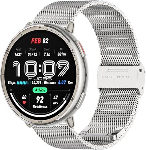 أحزمة ساعة Amazfit Active 2 /Active، 20 مم حزام معصم بديل قابل للتنفس معدني لـ Amazfit GTR mini/Bip U Pro/Bip 3/3 Pro/GTS/GTS 4/3/2 للنساء والرجال in Saudi Arabia
