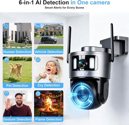 4K Dual Lens Security Camera Outdoor PTZ 2.4G/5G WiFi with Human Track in Saudi Arabia